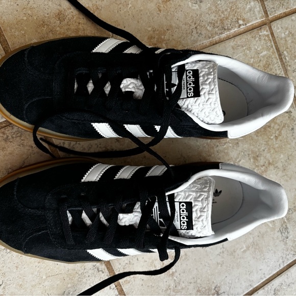 Adidas Gazelle Women’s Black and White Sneakers - Picture 3 of 4